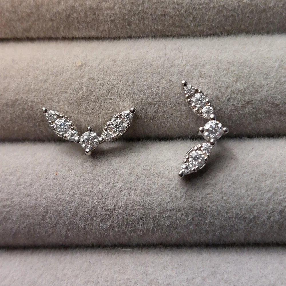 Moissanite Sterling Silver Stud Earrings NEW